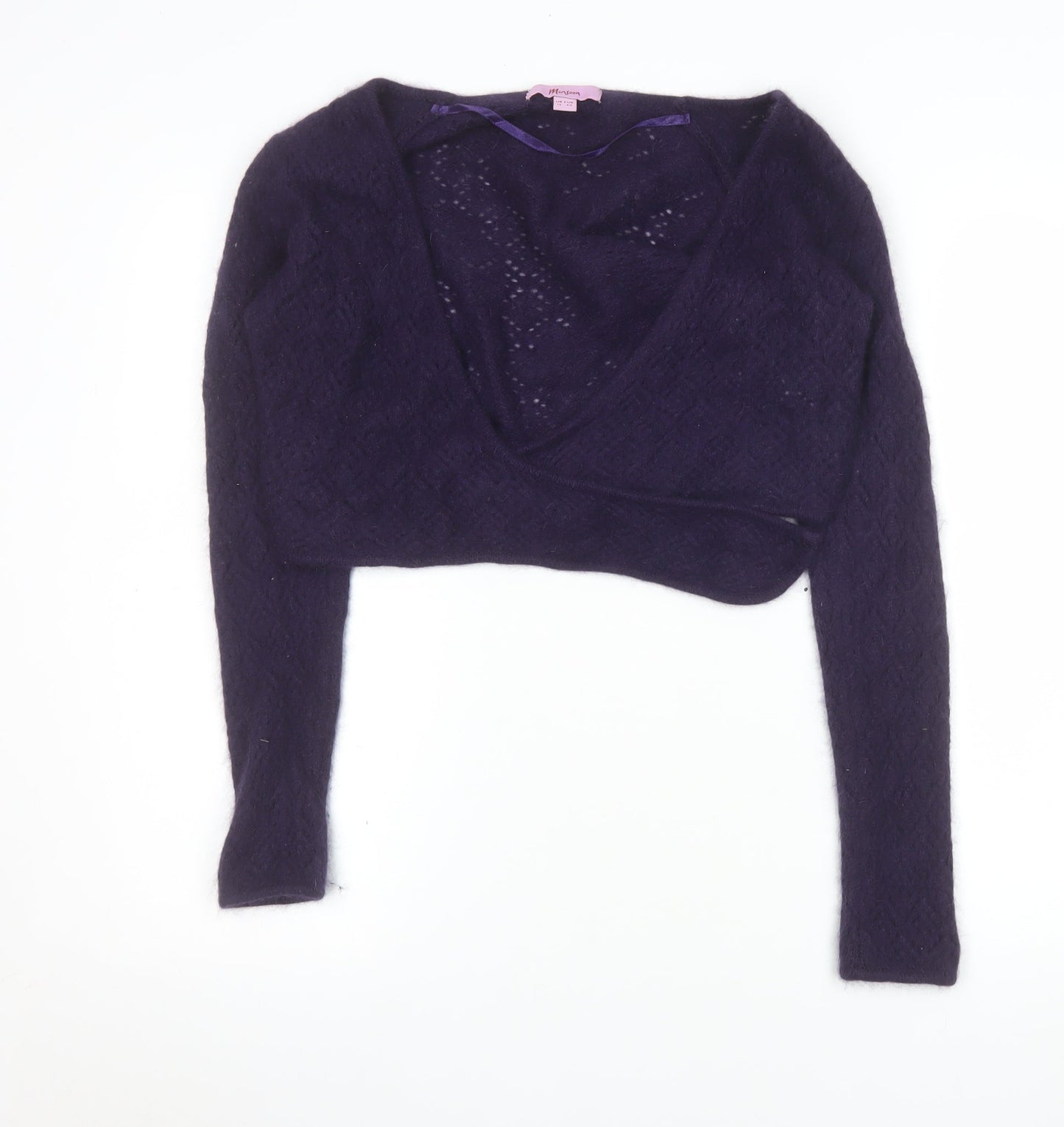 Womens UK Size 12 Monsoon Purple Wrap Jumper