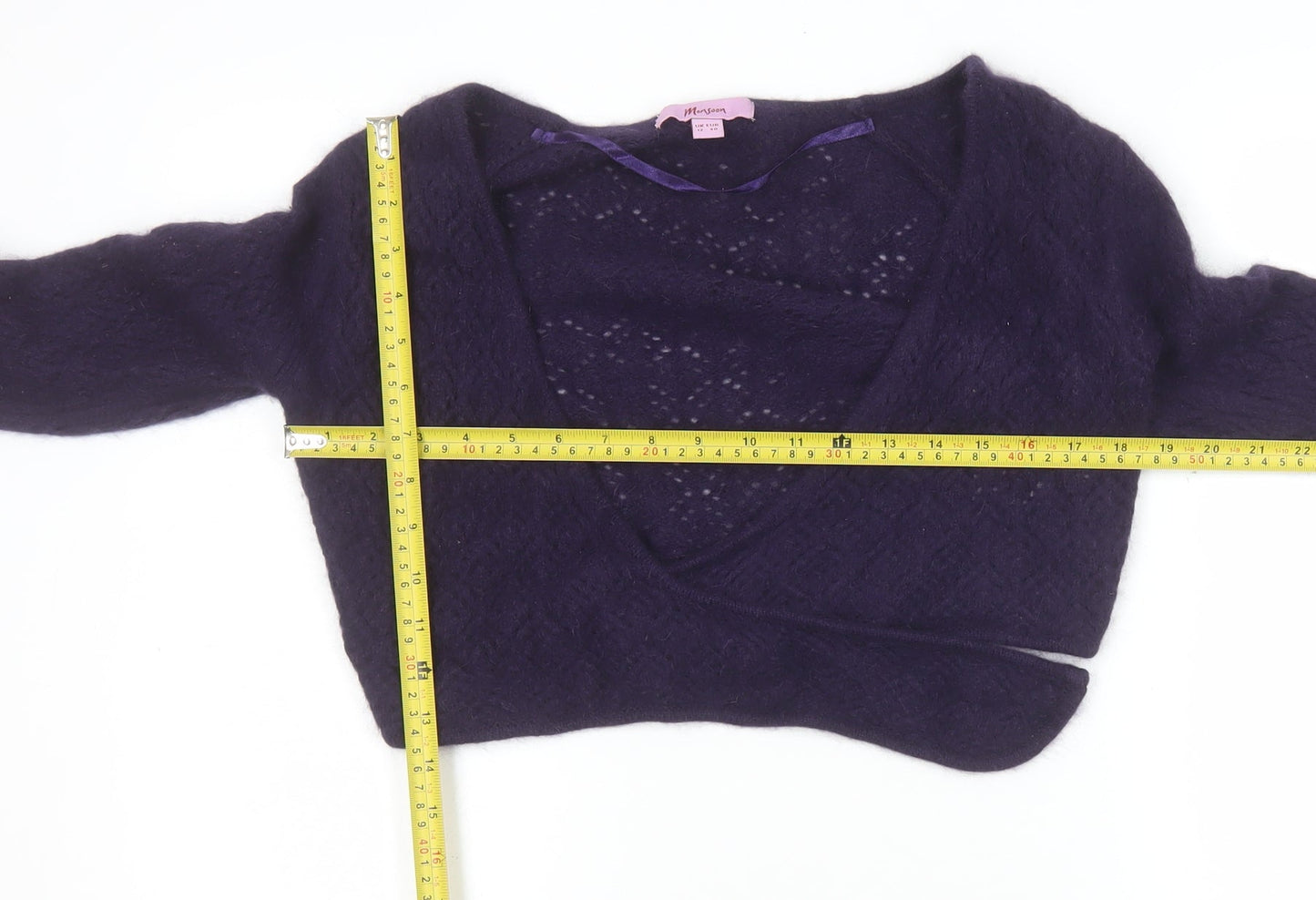Womens UK Size 12 Monsoon Purple Wrap Jumper
