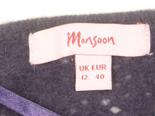 Womens UK Size 12 Monsoon Purple Wrap Jumper