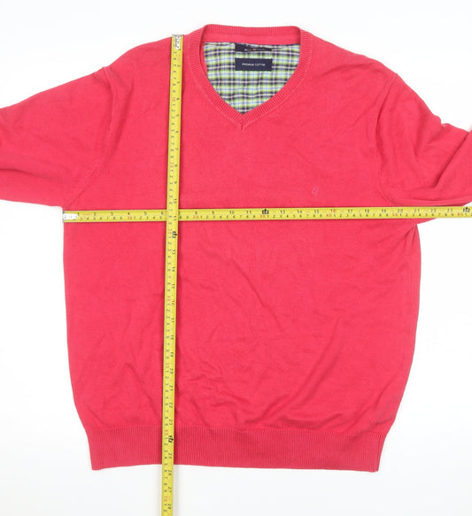 Mens UK Size M Ben Green Red Pullover Jumper