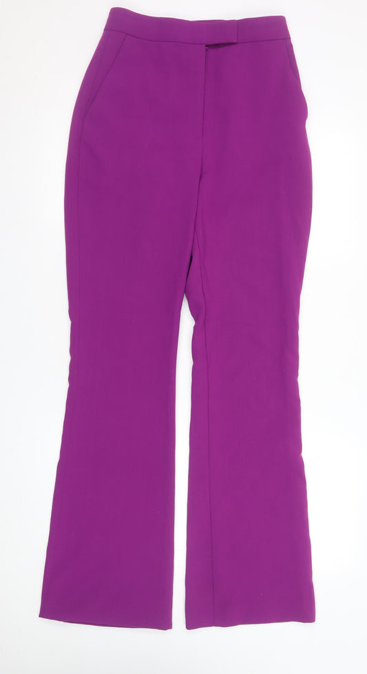 Womens UK Size S Zara Slim Fit Business Casual Purple Trousers