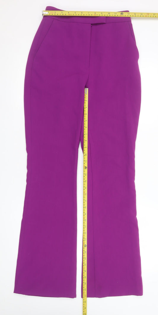 Womens UK Size S Zara Slim Fit Business Casual Purple Trousers