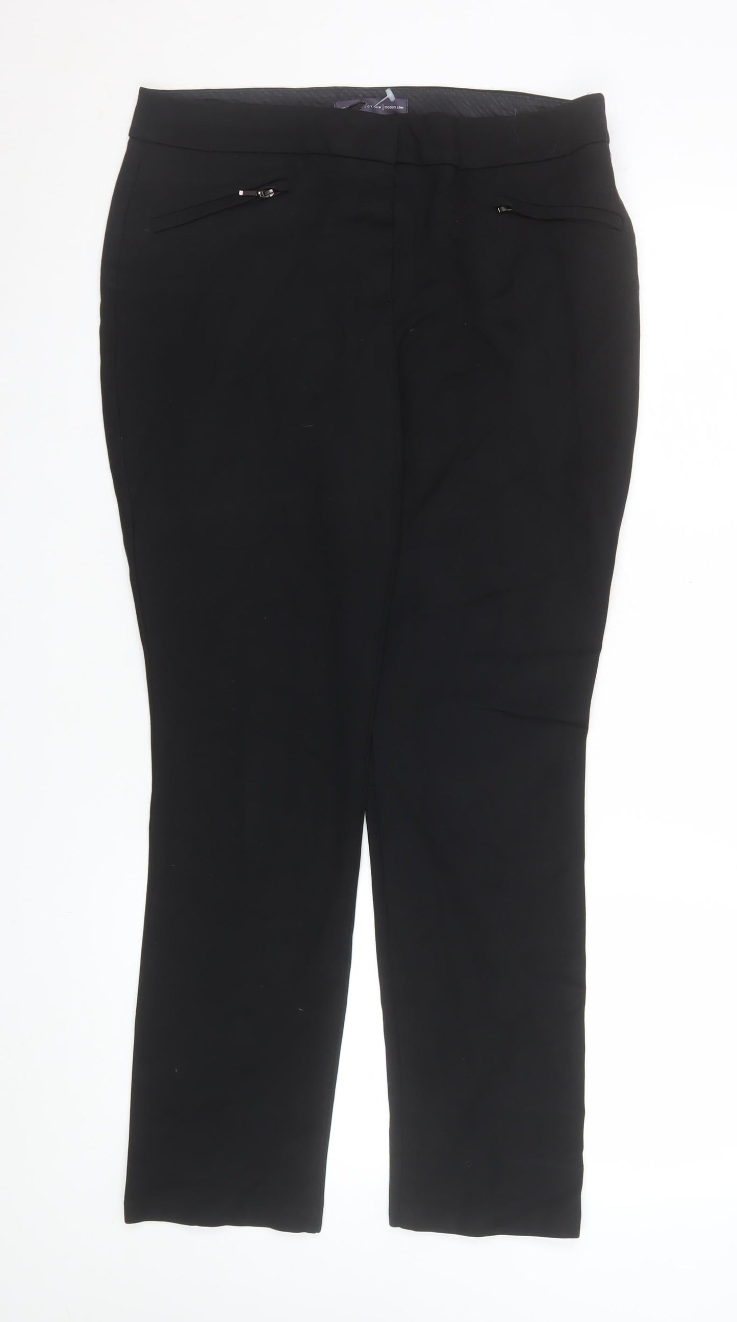 Womens UK Size 12 Marks and Spencer Slim Fit Business Casual Workwear Black Trou