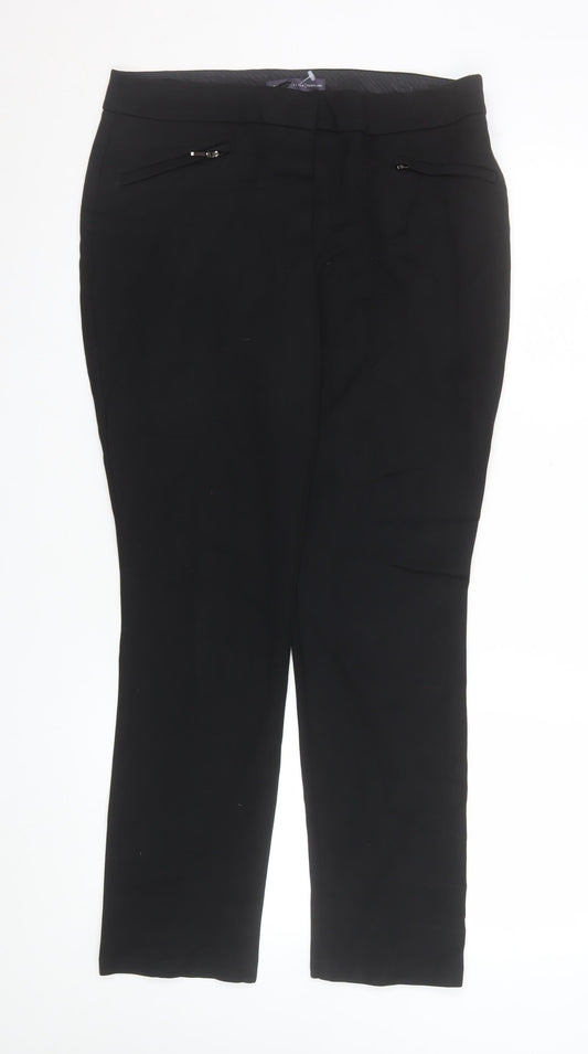 Womens UK Size 12 Marks and Spencer Slim Fit Business Casual Workwear Black Trou
