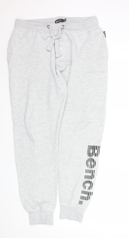 Bench Men's Grey Jogger Trousers XL Regular Fit Casual Activewear