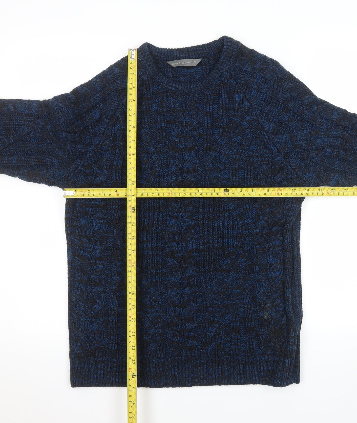 Mens UK Size S Cedar Wood State Blue Pullover Jumper