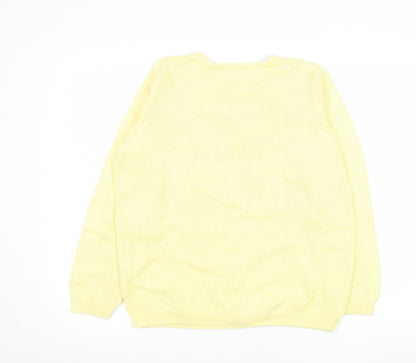 Womens UK Size M Isle Yellow Pullover Jumper