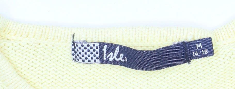 Womens UK Size M Isle Yellow Pullover Jumper