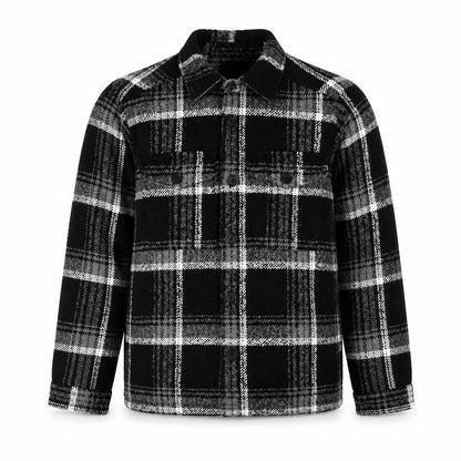River Island Men's Black Check Fleece Shacket XS