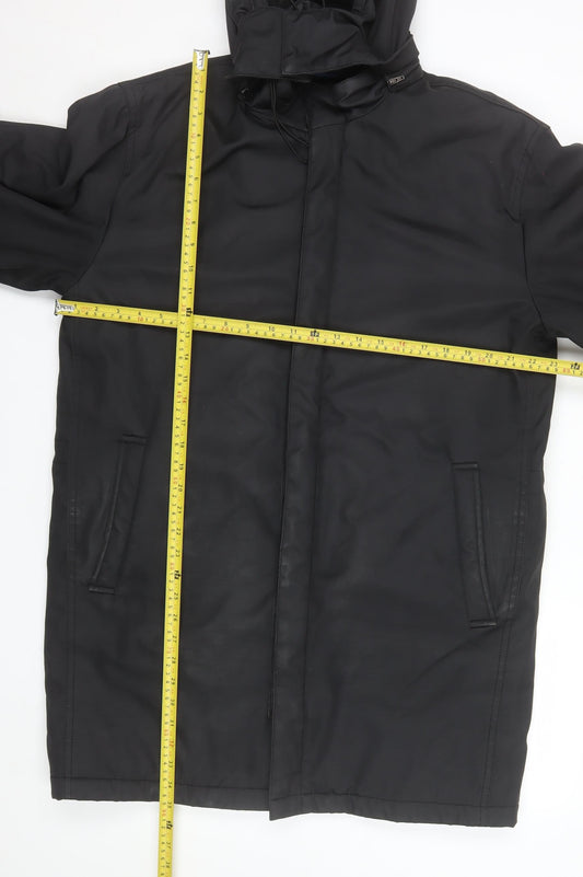 Balthazar Men's Black Waterproof Hooded Rain Coat Size L