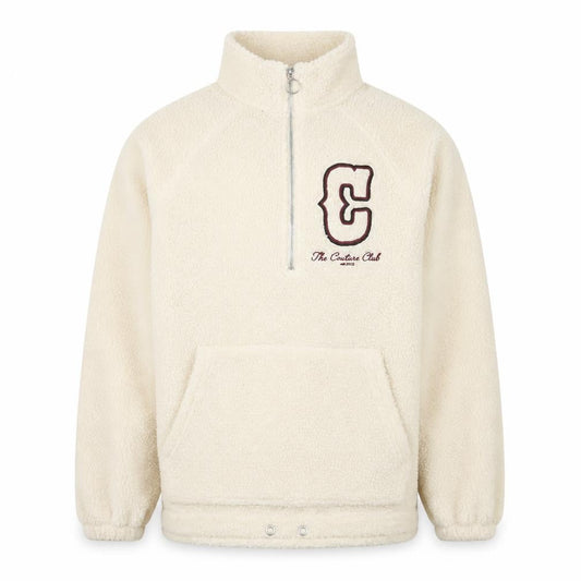 The Couture Club Men’s Beige Fleece 1/4 Zip Jacket Size S