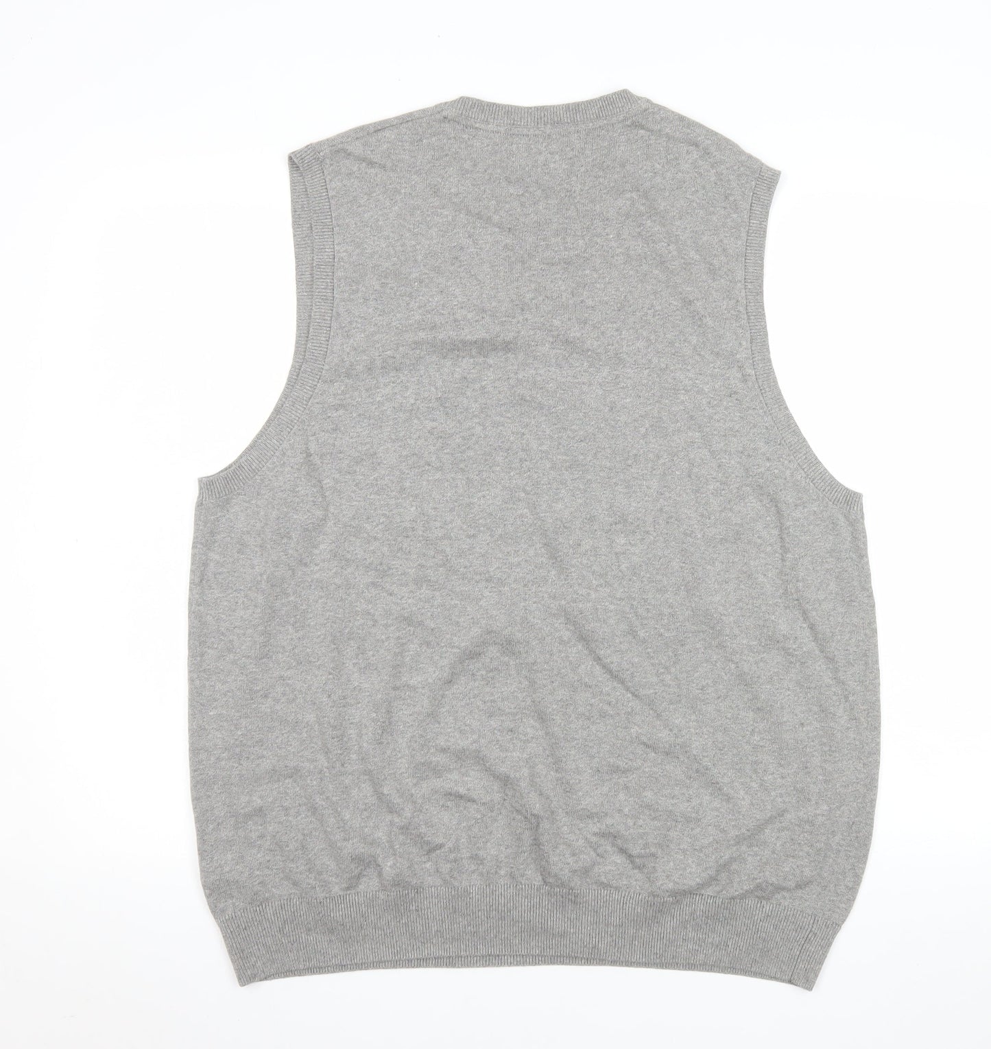 Marks and Spencer Mens Grey Cotton V-Neck Sleeveless Vest XL