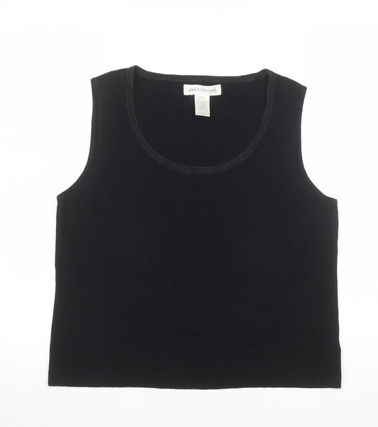 Jones New York Women's Black Tank Top Sleeveless Knit Rayon L