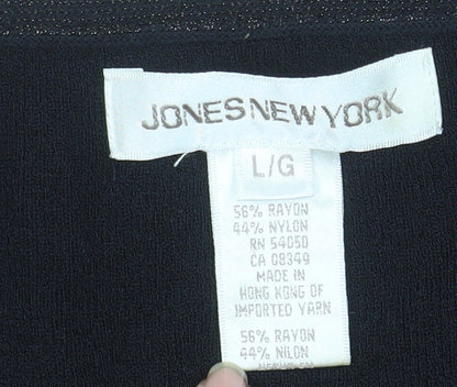 Jones New York Women's Black Tank Top Sleeveless Knit Rayon L