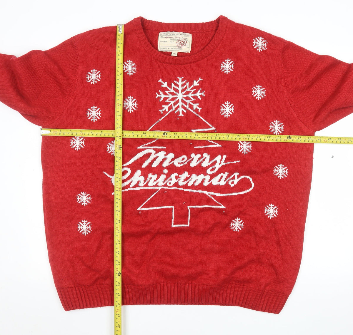 Mens UK Size 2XL Sandstone Red Pullover Jumper