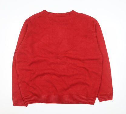 Mens UK Size 2XL Sandstone Red Pullover Jumper