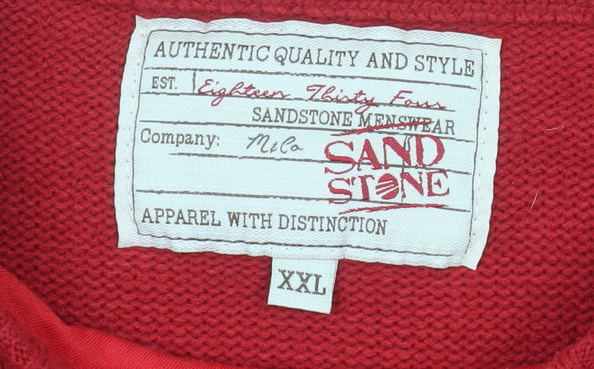 Mens UK Size 2XL Sandstone Red Pullover Jumper