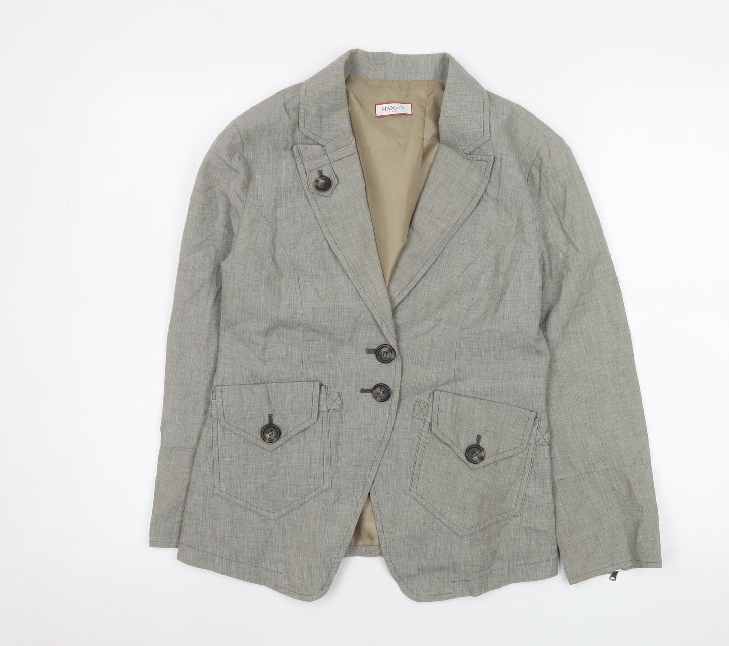 Womens UK Size 12 Max&Co Regular Grey Blazer