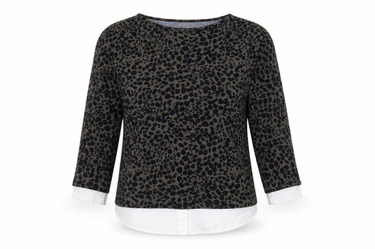 Apricot Women Brown Animal Print Long Sleeve Tunic Blouse Size 8