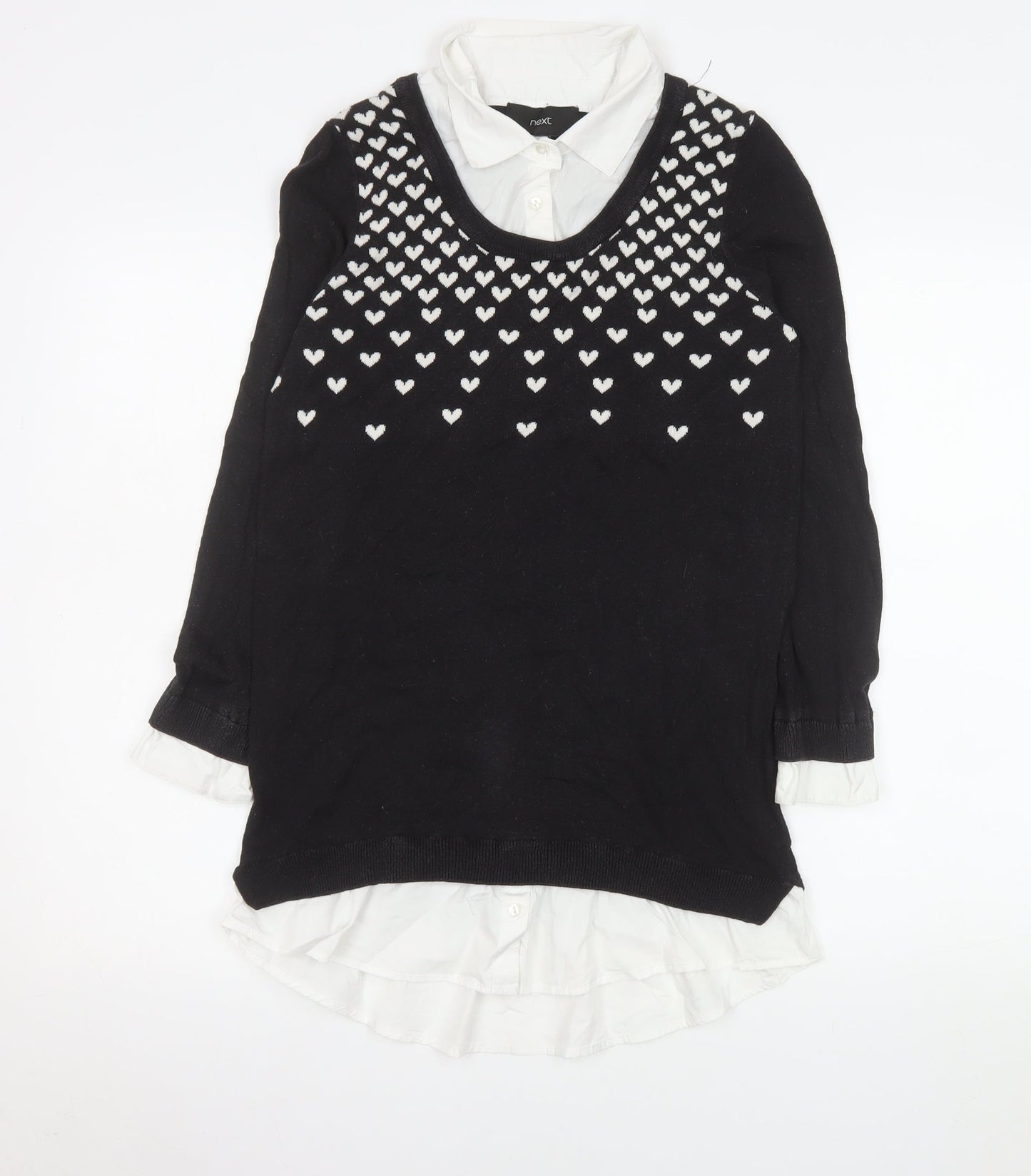 Womens UK Size 10 NEXT Black Layered Blouse