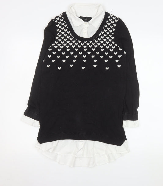 Womens UK Size 10 NEXT Black Layered Blouse