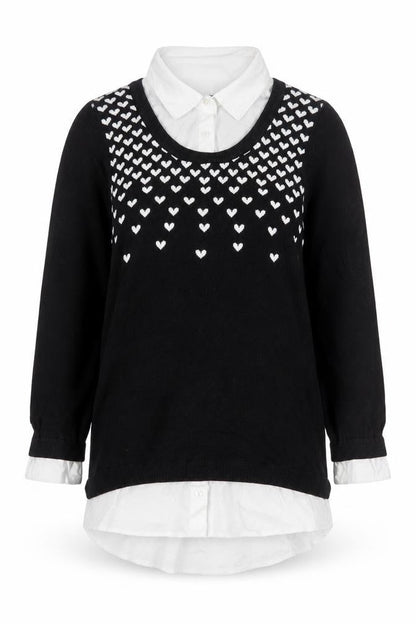 Womens UK Size 10 NEXT Black Layered Blouse