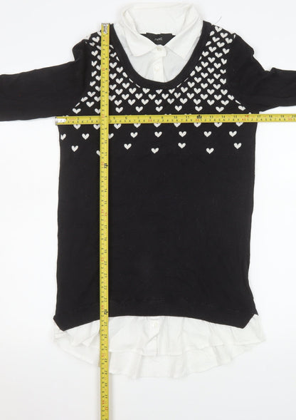 Womens UK Size 10 NEXT Black Layered Blouse