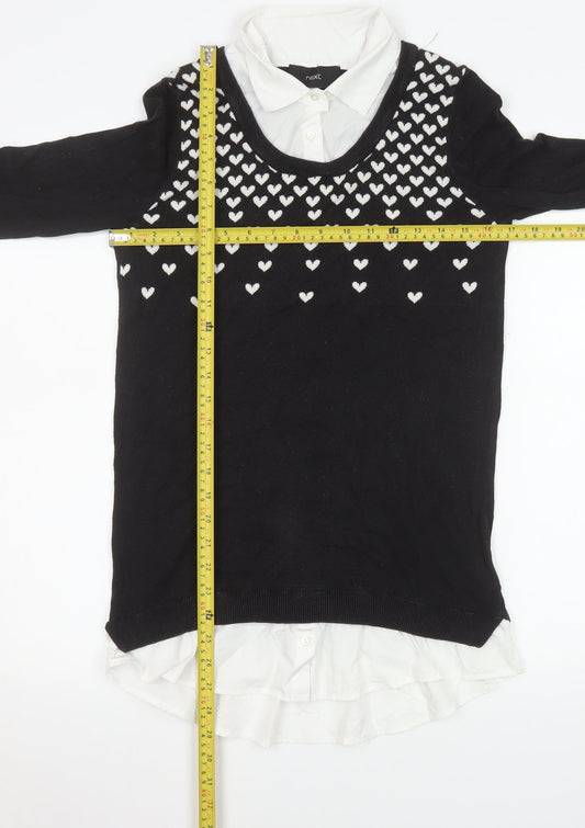 Womens UK Size 10 NEXT Black Layered Blouse