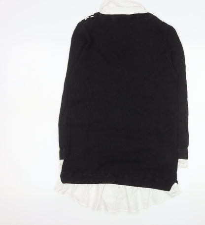 Womens UK Size 10 NEXT Black Layered Blouse
