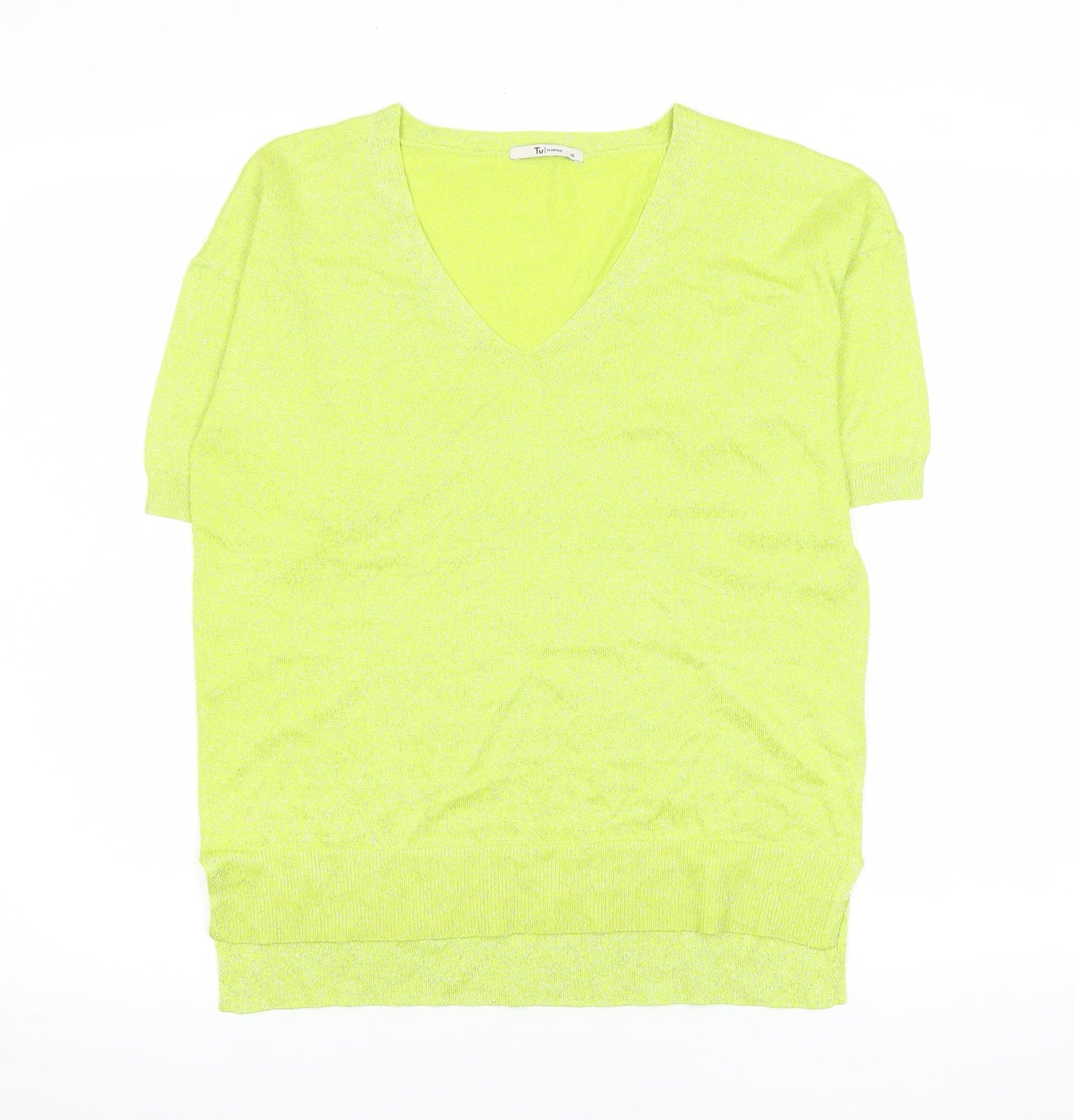Womens UK Size 10 TU Yellow Basic T-Shirt