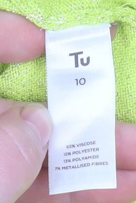 Womens UK Size 10 TU Yellow Basic T-Shirt