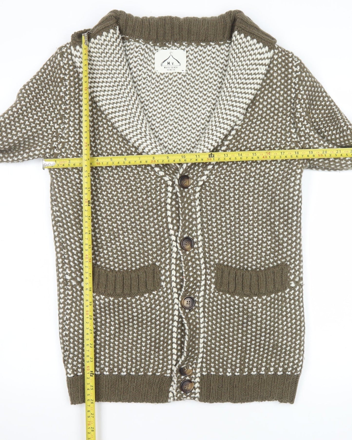 Womens UK Size S Maglieria Veneta Brown Cardigan Jumper