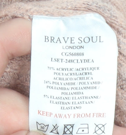 Womens UK Size M Brave Soul Beige Pullover Jumper