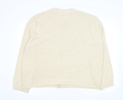 H&M Womens Beige Knit Cardigan XL Soft Cotton Blend