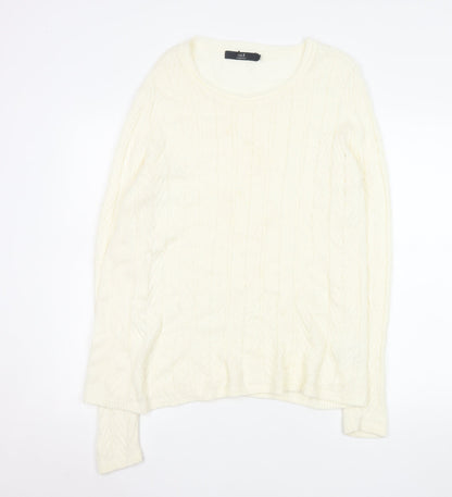 Womens UK Size M Isle Essentials Ivory Pullover Jumper