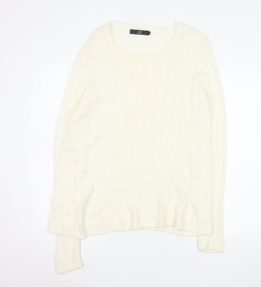 Womens UK Size M Isle Essentials Ivory Pullover Jumper