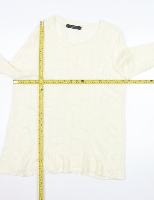Womens UK Size M Isle Essentials Ivory Pullover Jumper