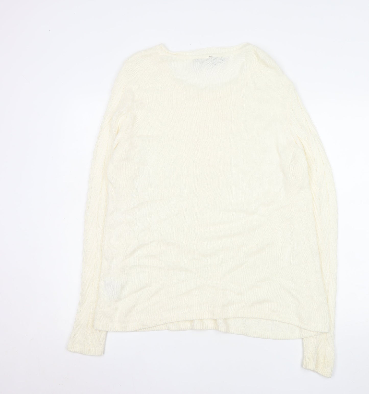 Womens UK Size M Isle Essentials Ivory Pullover Jumper