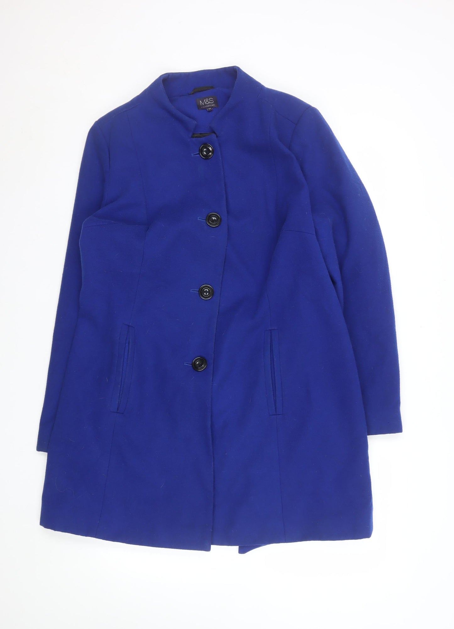 Womens UK Size 14 Marks and Spencer Blue Overcoat