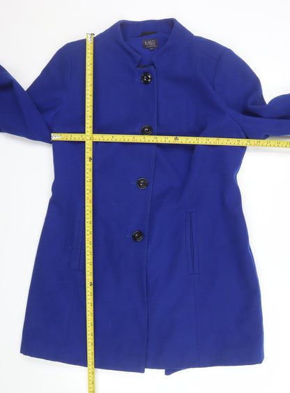 Womens UK Size 14 Marks and Spencer Blue Overcoat