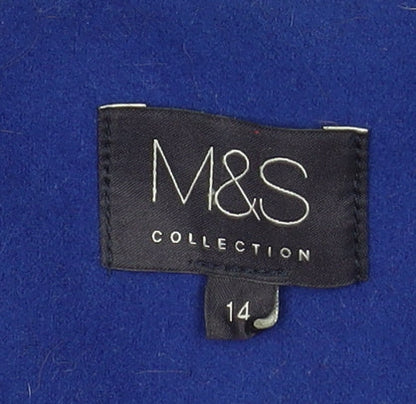 Womens UK Size 14 Marks and Spencer Blue Overcoat