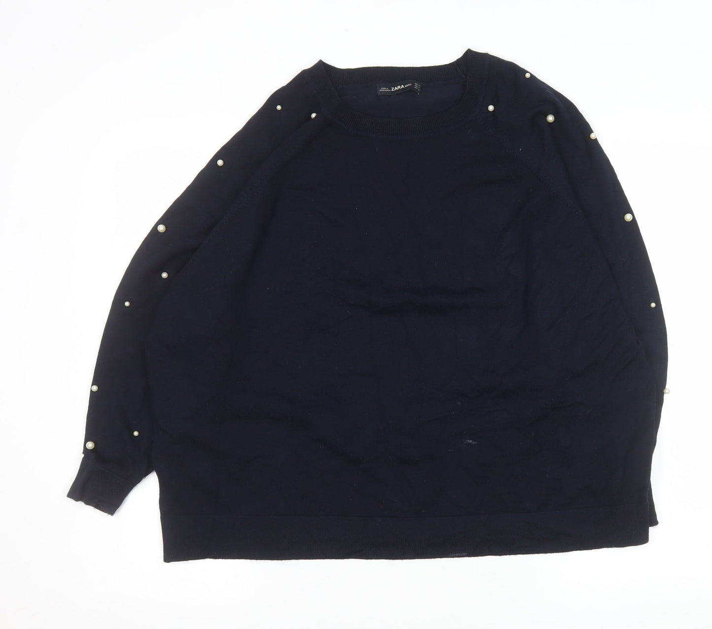 Womens UK Size 12 Zara Blue Pullover Jumper