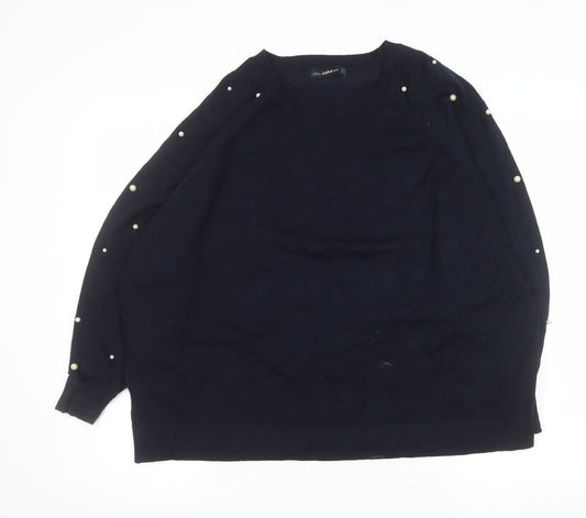 Womens UK Size 12 Zara Blue Pullover Jumper