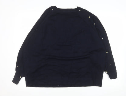 Womens UK Size 12 Zara Blue Pullover Jumper