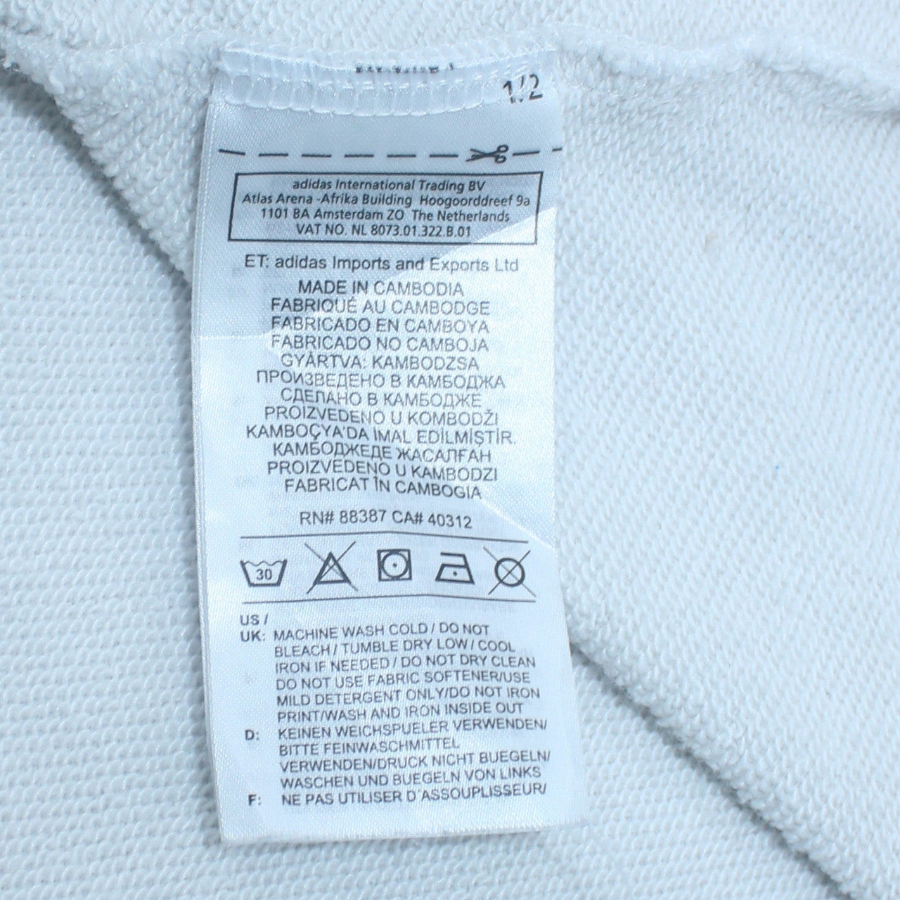 Womens UK Size S adidas White Pullover Sweatshirt