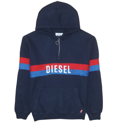 Mens UK Size XL Diesel Blue 1/2 Zip Hoodie