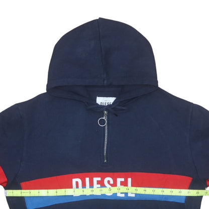 Mens UK Size XL Diesel Blue 1/2 Zip Hoodie