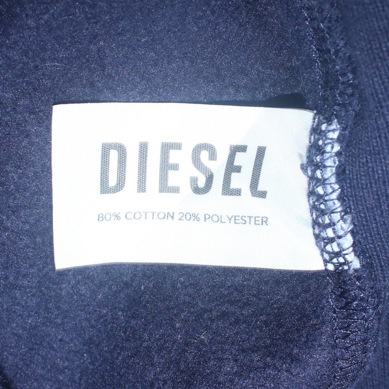 Mens UK Size XL Diesel Blue 1/2 Zip Hoodie