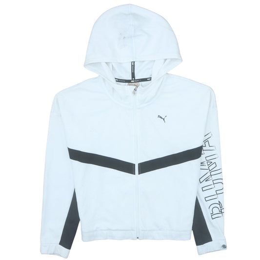 Womens UK Size M PUMA White Full Zip Hoodie