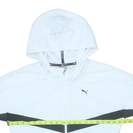 Womens UK Size M PUMA White Full Zip Hoodie